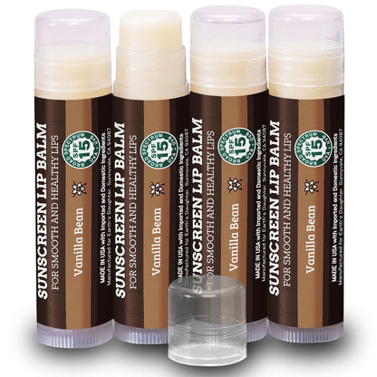 USDA Organic Lip Balm 6-Pack - Fruit Flavors, Beeswax, Coconut Oil, Vitamin E - Best Lip Repair Chapstick for Dry Cracked Lips - Moisturizing Lip Care