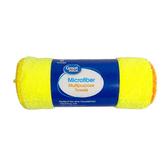 Multipurpose Microfiber Household Cleaning Cloth, Wipe, 2 Count, Multicolor