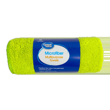 Multipurpose Microfiber Household Cleaning Cloth, Wipe, 2 Count, Multicolor