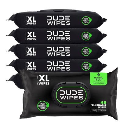 - Flushable Wipes - 6 Pack, 288 Count - Mint Chill - Vitamin-E, Aloe, Eucalyptus & Tea Tree Oils - Septic and Sewer Safe