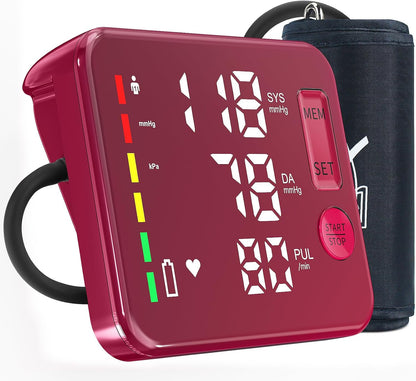 Blood Pressure Monitor Upper Arm Blood Pressure Monitors for Home Use Large Screen Rechargeable Bp Machine with 8.7"-16.5" Bp Cuff, 2X120 Memory, Voice Broadcast Bp Monitor(Black)