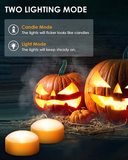 LED Pumpkin Lights with Remote – Flickering Flameless Candle, Timer & Brightness Modes