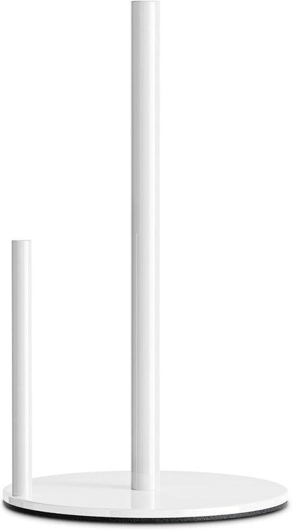 Paper Towel Holder Black, Premium Stainless Steel Kitchen Roll Dispenser, Countertop Roll Organizer with Weighted Base
