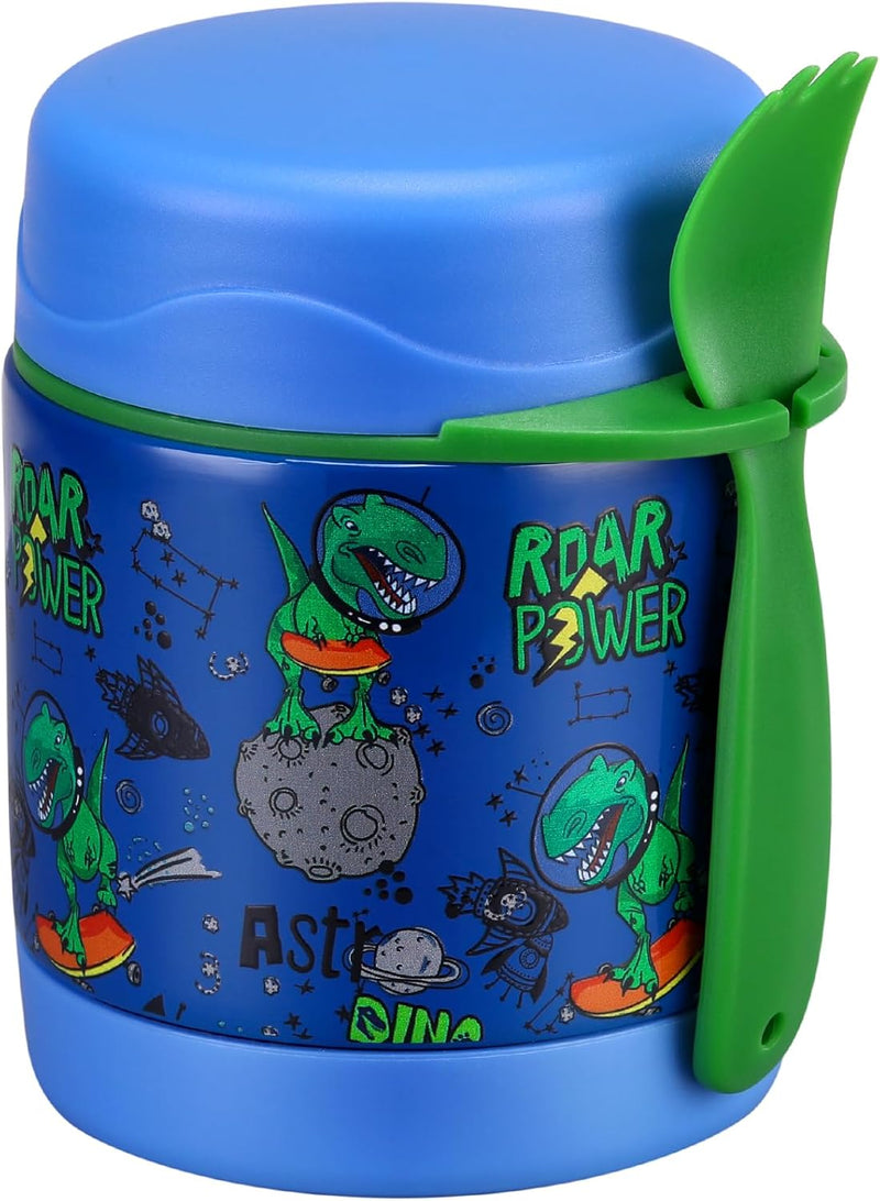 10oz Kids Insulated Food Jar – Stainless Steel Thermos Lunch Container with Spoon