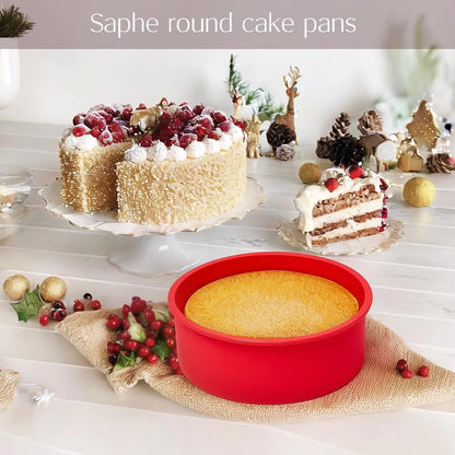 on Sale! Silicone Cake Pans for Baking round Cake for Cupcake Cheese Cakes and Cakes Non Stick Silicone Bakeware Sets Kitchen Fork Clearance