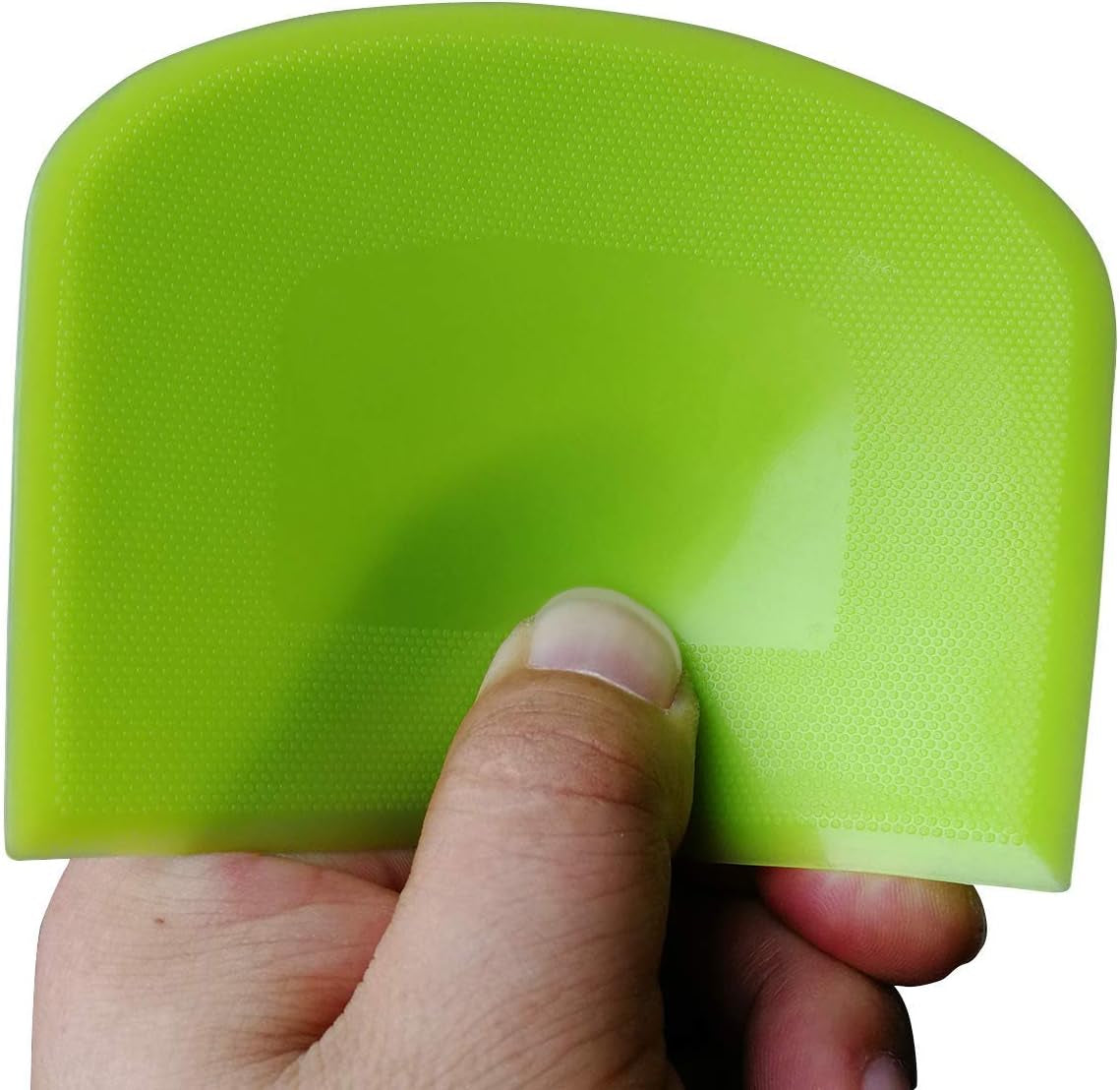 Bowl Spatula & Bench Scraper,Flexible Plastic Multipurpose Kitchen Pastry Cutter Tool,Food Scrappers for Bread Dough Baking Cake Fondant Icing,Set of 2 Pieces - White,Green