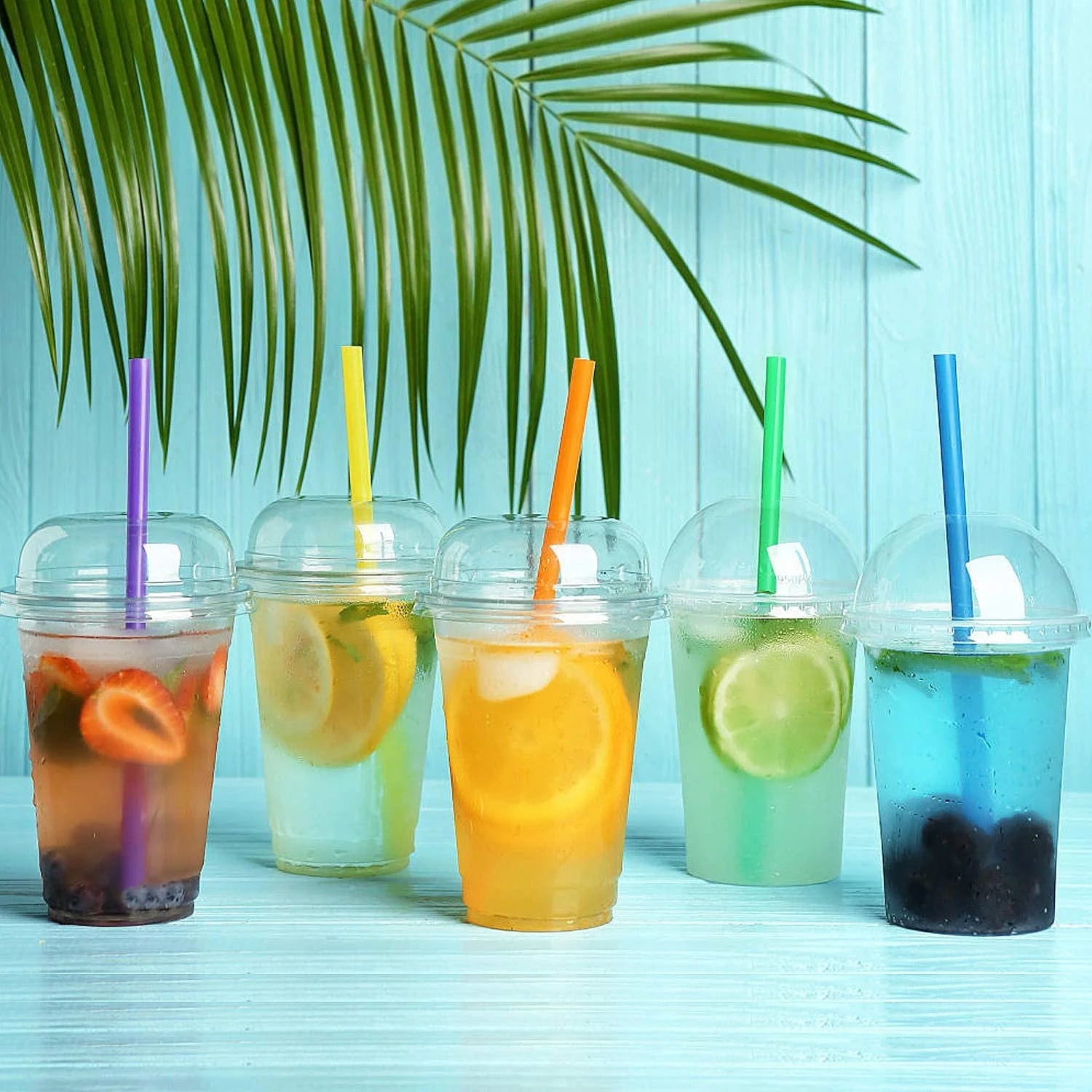 100 Pack Disposable Jumbo Straws for Drinking Smoothies & Bubble Boba Tea, Individually Wrapped Large Wide Straw for Milkshakes, 10X0.5 In