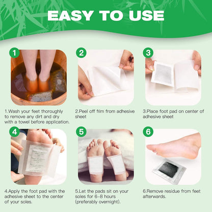 Natural Detox Foot Pads with Adhesive Sheets (100-Pack)