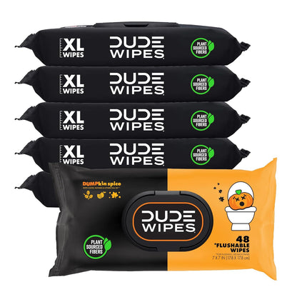 - Flushable Wipes - 6 Pack, 288 Count - Mint Chill - Vitamin-E, Aloe, Eucalyptus & Tea Tree Oils - Septic and Sewer Safe