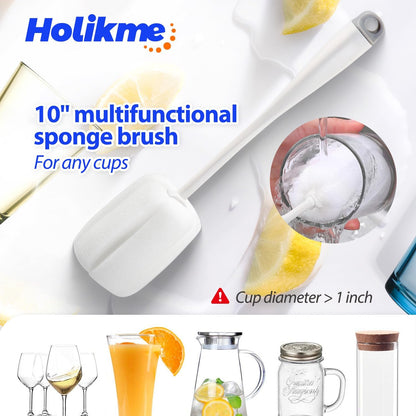 5-Piece Bottle Cleaning Brush Set – Long Handle & Straw Brushes