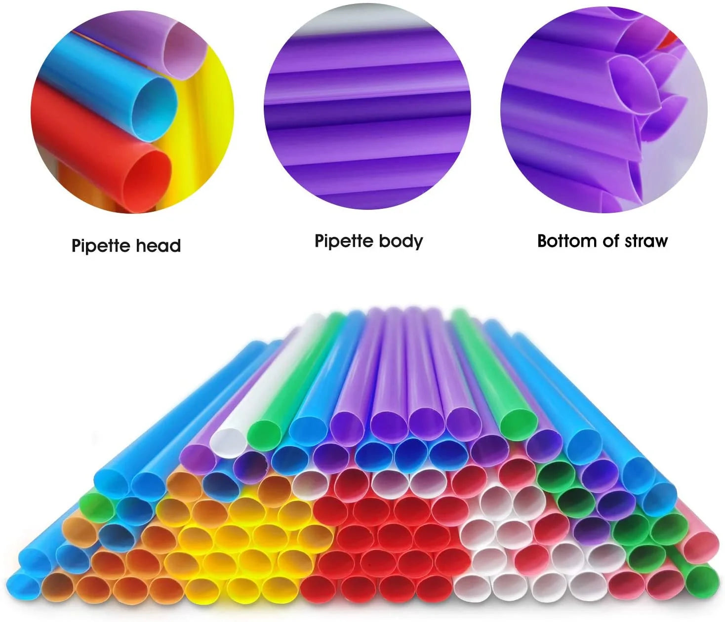 100 Pack Disposable Jumbo Straws for Drinking Smoothies & Bubble Boba Tea, Individually Wrapped Large Wide Straw for Milkshakes, 10X0.5 In