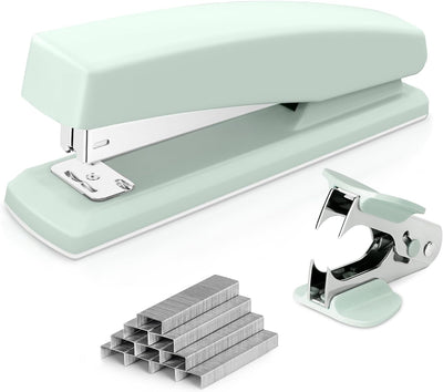 Desktop Office Stapler - 25 Sheet Capacity, Includes 1000 Staples, Staple Remover, Green