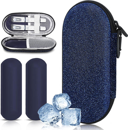 Insulin Cooler Travel Case with 2 Reusable Ice Packs for Insulin Pen Portable Medical Cooler Bag for Diabetes and Other Diabetic Supplies for the Daily Life and Trip