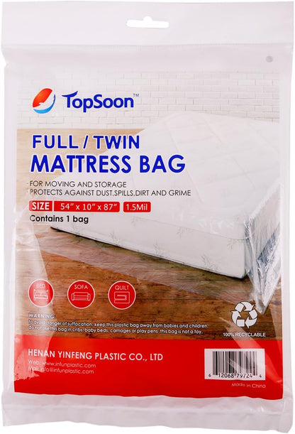 Mattress Bag for Storage Mattress Disposal Bag King/Queen Size Clear
