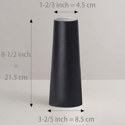 Black Ceramic Vase, 8.5 Inch Flowers Vase for Pampas Grass, Rustic Table Vase for Centerpieces, Simple Modern Vase for Home Office Decor - Matte Black