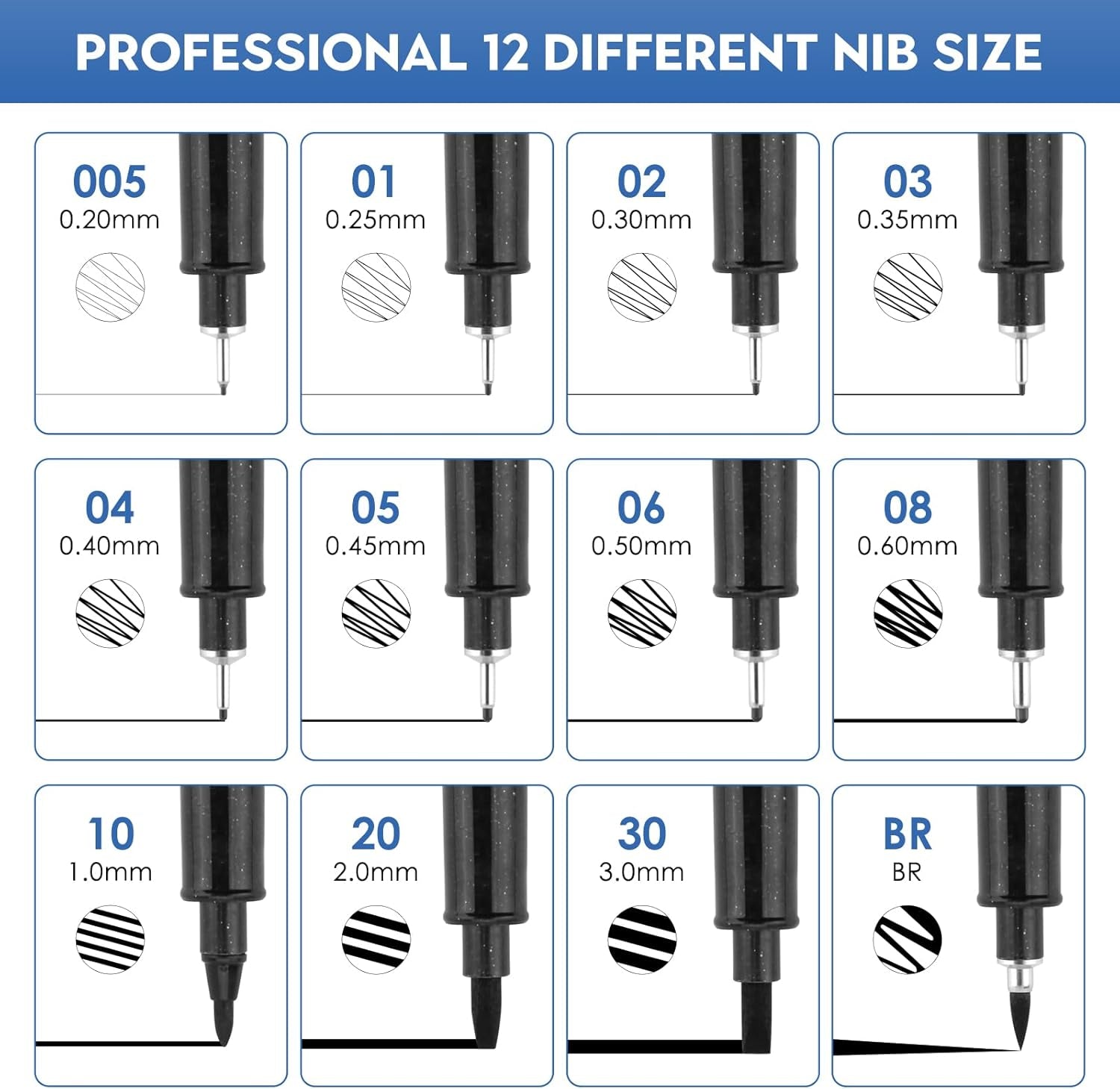 Micro Black Drawing Pens Art Fineliner Ink Pens,Manga Markers for Sketching Technical,70337