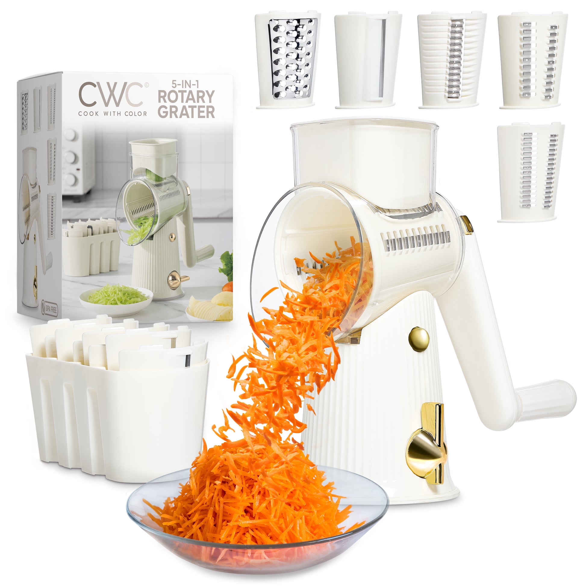 Cheese Grater Rotary – Easy-To-Use Food Shredder for Cheese, Cream