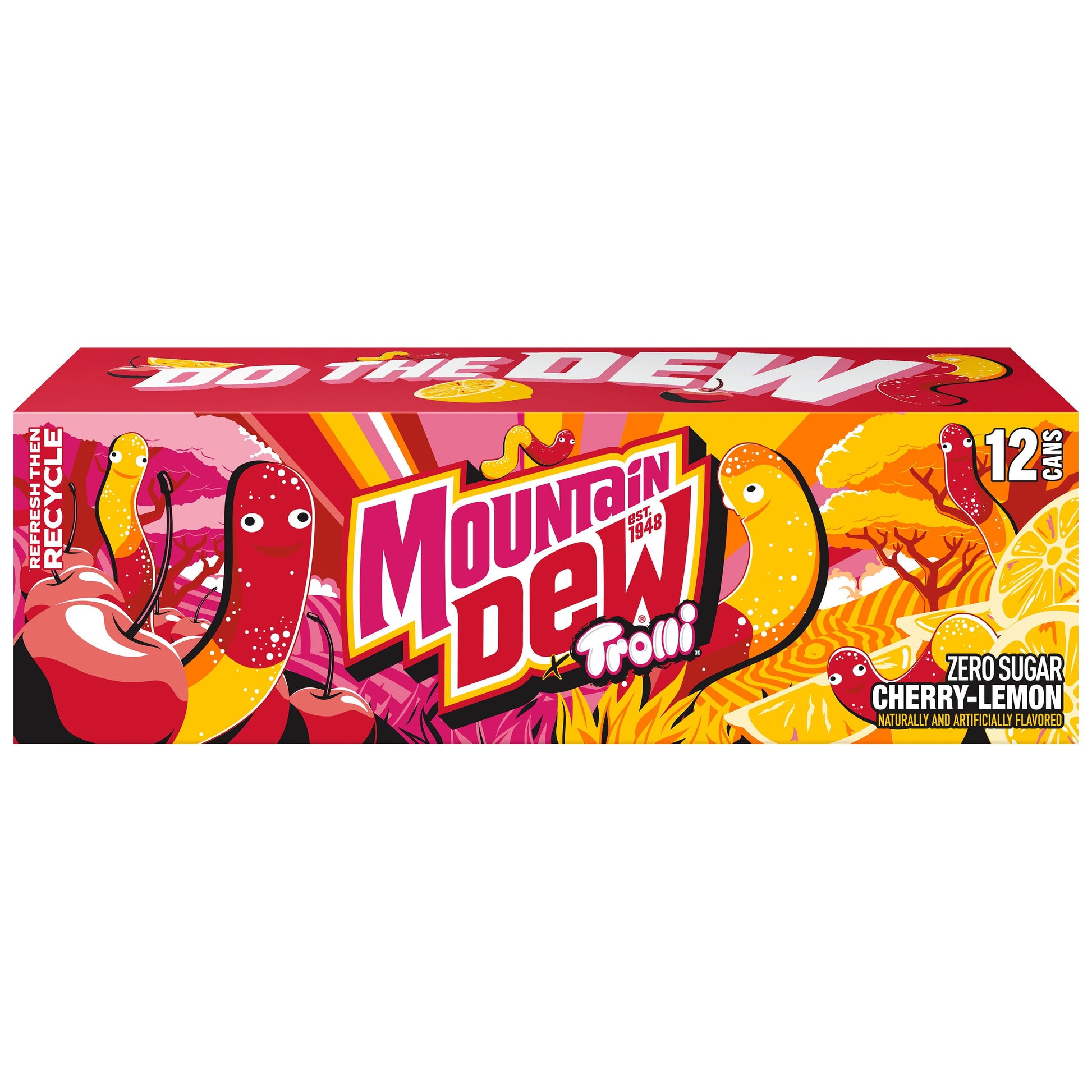 Zero Sugar Cherry Lemon Flavored Trolli, 12.0 Fl Oz, 12 Cans