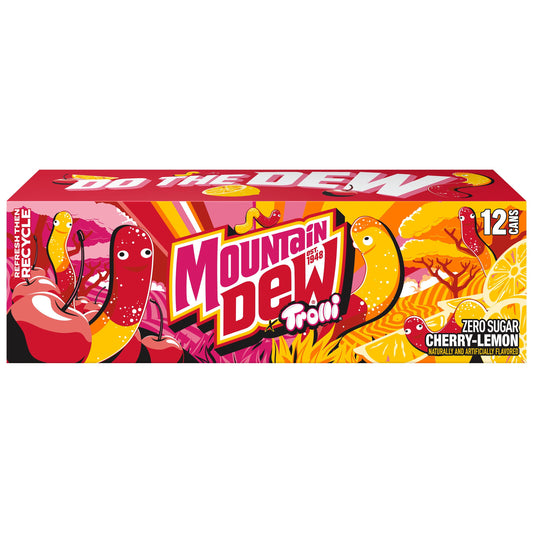 Zero Sugar Cherry Lemon Flavored Trolli, 12.0 Fl Oz, 12 Cans