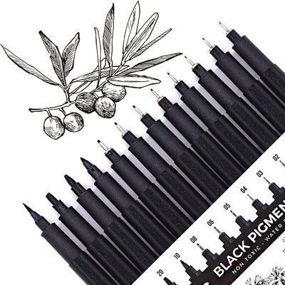 Micro Black Drawing Pens Art Fineliner Ink Pens,Manga Markers for Sketching Technical,70337