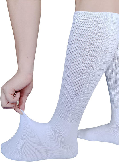 Extra Wide Socks for Lymphedema Swollen Feet Leg, Bariatric Socks, Cast Boot Sock, Diabetic Non Binding Neuropathy Swelling Women Men 2 Pairs