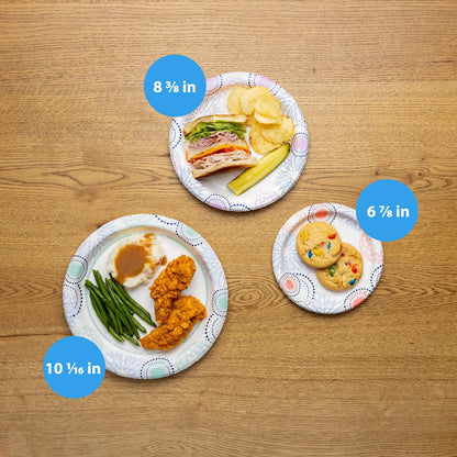 Disposable Paper Plates, 8.5", 100 Count
