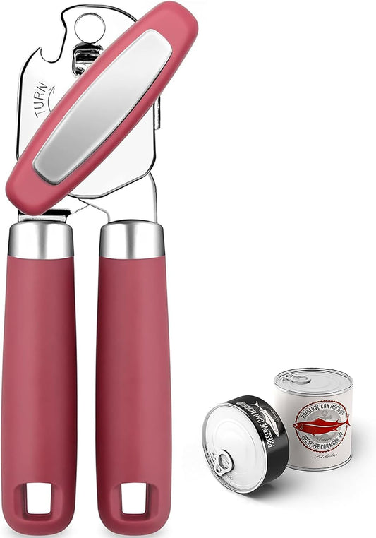 Can Opener,Professional 3-In-1 Multifunctional Manual Can Openers Bottle Opener,Kitchen Durable Stainless Steel Heavy Duty Can Opener Smooth Edge for Kitchen Seniors Friendly