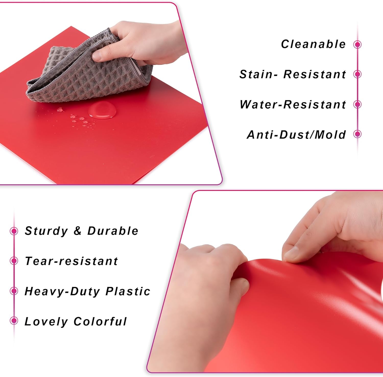 Multi-Colored Pocket Folders – 7 Pack Heavy Duty Plastic School & Office Folders
