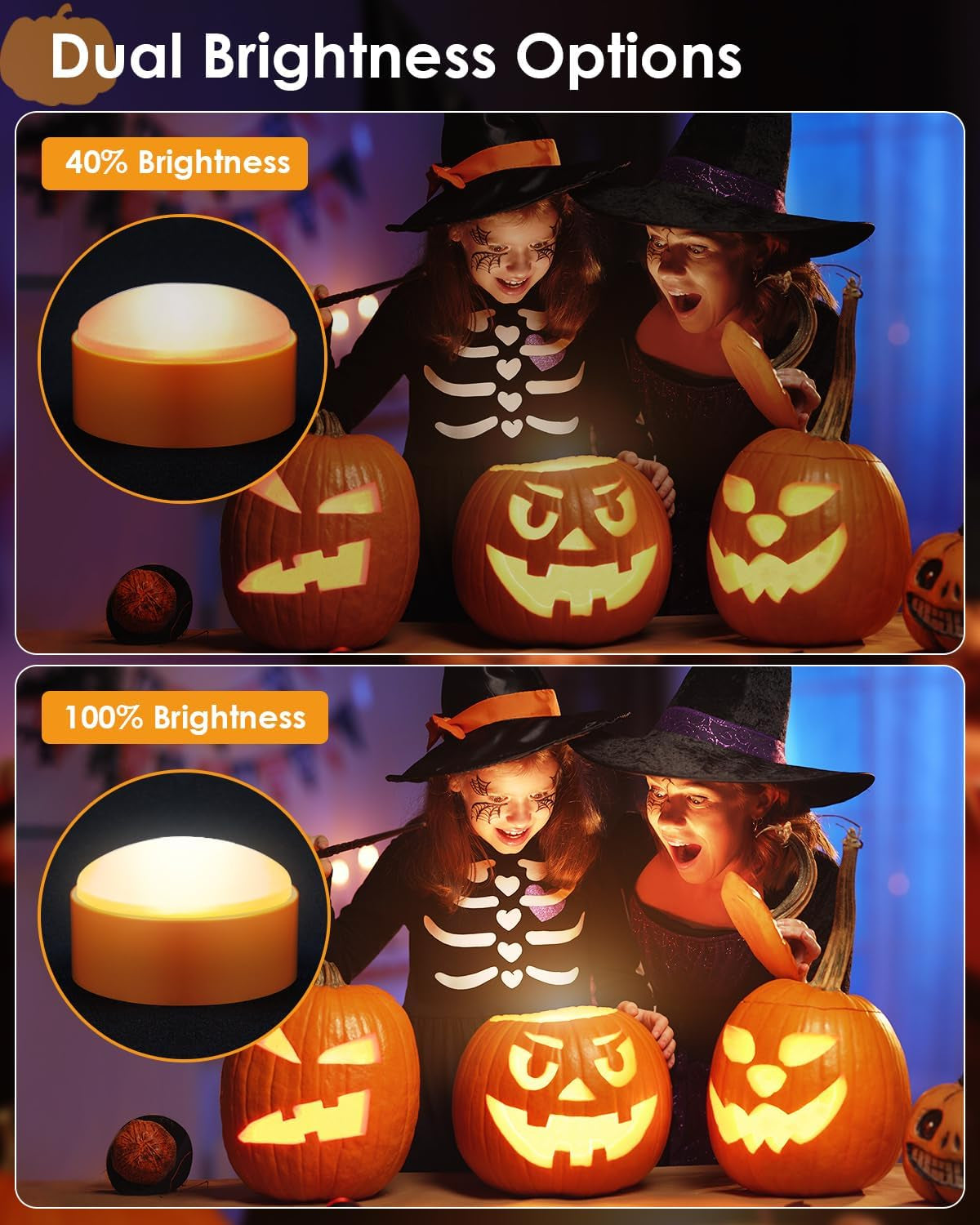 LED Pumpkin Lights with Remote – Flickering Flameless Candle, Timer & Brightness Modes