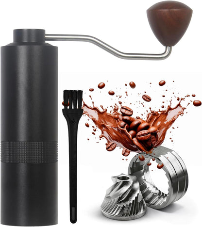 Precision Manual Coffee Grinder with Adjustable Ceramic Burr (5 Settings)