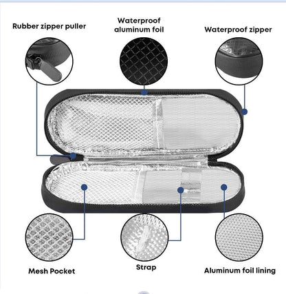 Insulin Cooler Travel Case with 2 Reusable Ice Packs for Insulin Pen Portable Medical Cooler Bag for Diabetes and Other Diabetic Supplies for the Daily Life and Trip