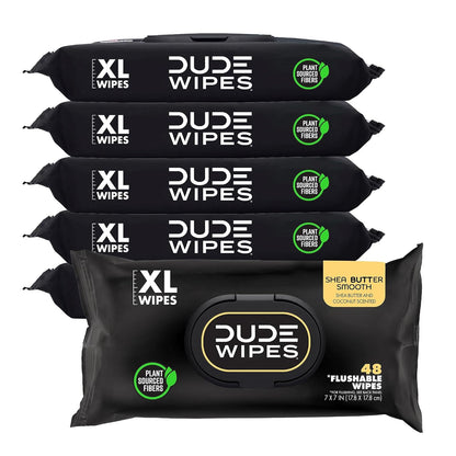 - Flushable Wipes - 6 Pack, 288 Count - Mint Chill - Vitamin-E, Aloe, Eucalyptus & Tea Tree Oils - Septic and Sewer Safe