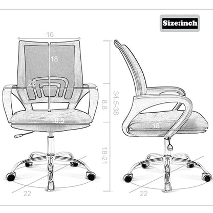 Ergonomic Office Chair, Lumbar Support, Adjustable Height with Armrests for Adults(Black)