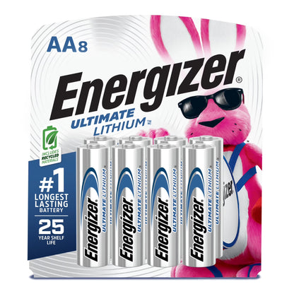 Ultimate Lithium AA Batteries (8 Pack), Double a Batteries