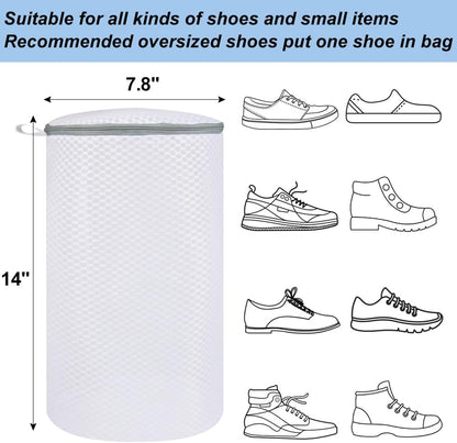 Shoe Washing Machine Bag, 2 Pack Honeycomb Mesh Laundry Bag with Zipper for Sneakers, Running Shoes, Sock, Bras, Delicates and Toys