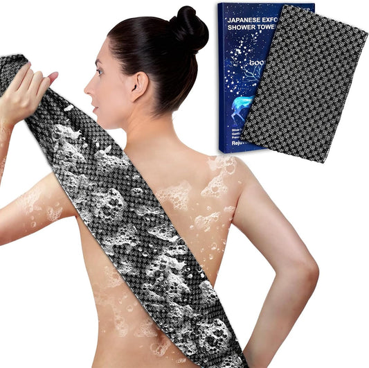 Exfoliating Body Scrubber – Dual-Sided Silver Ion & Carbon Fiber Washcloth