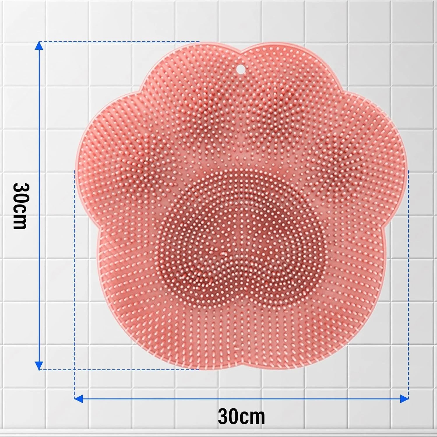 Shower Foot Scrubber Mat, Foot Scrubber in Shower, Back Washer Exfoliating Bath Wash Pad, Silicone Shower Foot Scrubber Mat, Upgraded Shower Foot Massager Mat with Non-Slip Suction Cup (Blue)