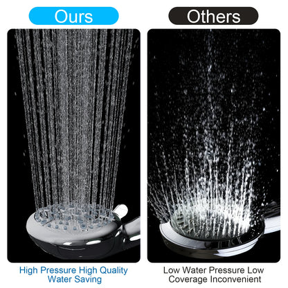 9 Setting Handheld Shower Head,High Pressure Shower Head with Filter, Hard Water Softener with 70" Hose Extension Spray Nozzle Shower,Silver