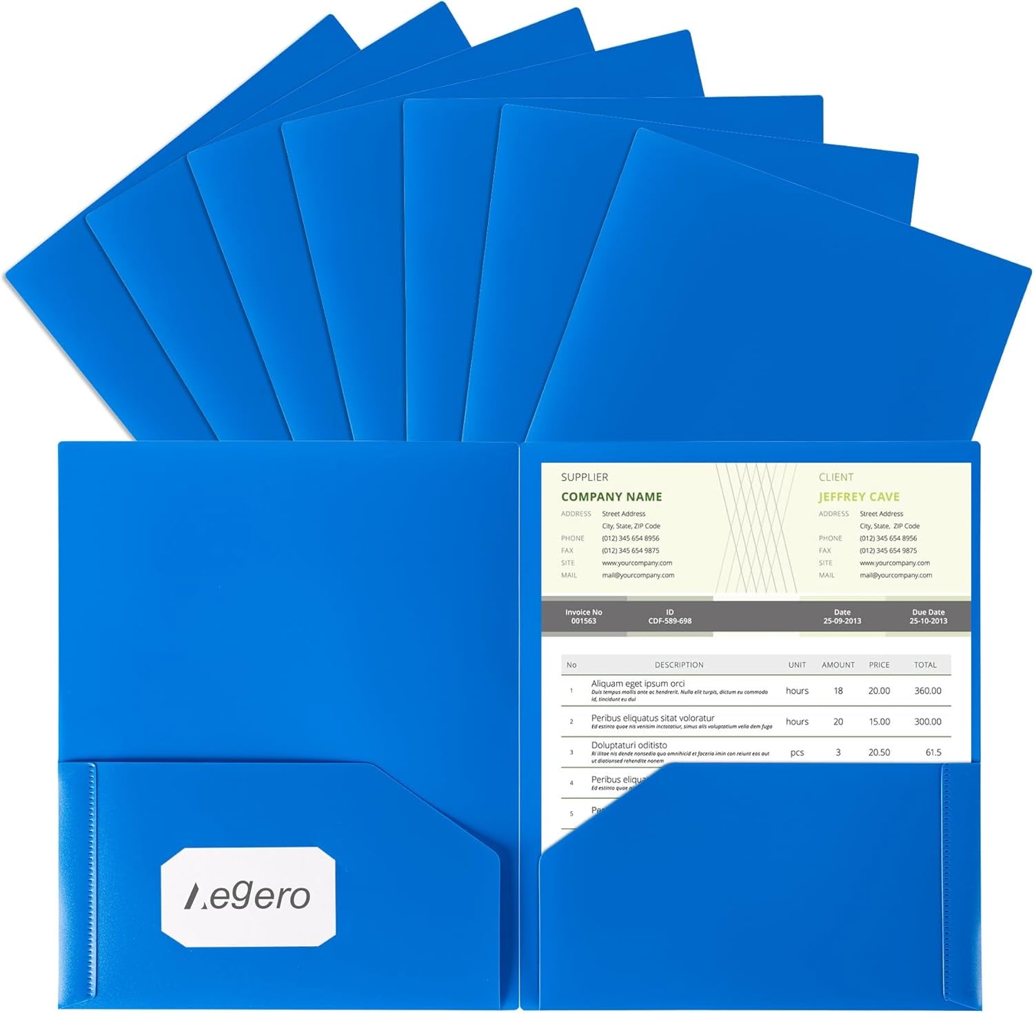 Multi-Colored Pocket Folders – 7 Pack Heavy Duty Plastic School & Office Folders