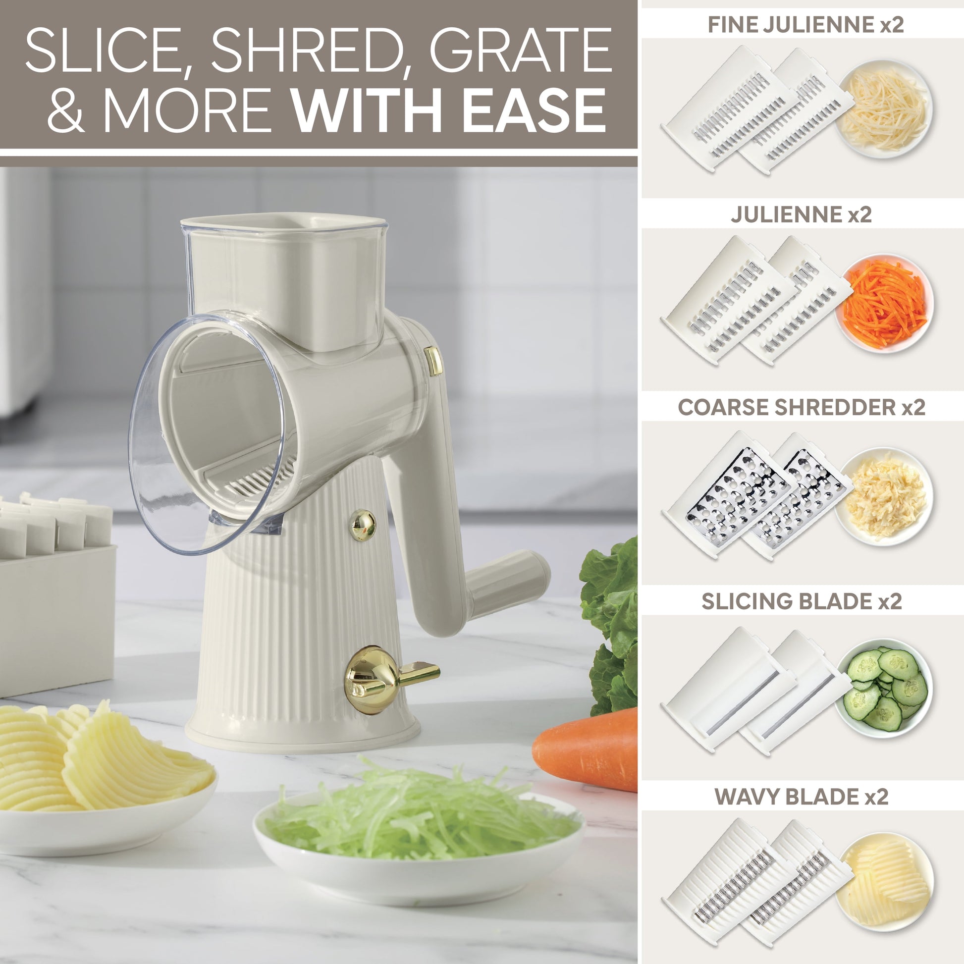 Cheese Grater Rotary – Easy-To-Use Food Shredder for Cheese, Cream
