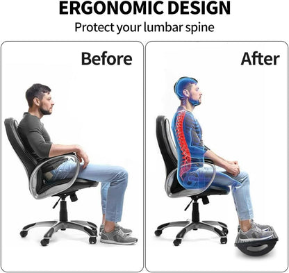 Ergonomic Office Footrest – Massage Roller Under Desk Footstool