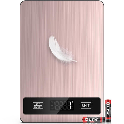 Food Scale, 11Lb Digital Kitchen Scale Weight Grams and Ounces for Baking, Cooking and Meal Prep, 1G / 0.1Oz Precise Graduation with 6 Units and Tare Function, LCD Display & Stainless Steel
