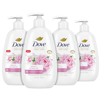 Advanced Care Hand Wash Deep Moisture 4 Count for Soft, Smooth Skin, More Moisturizers than the Leading Ordinary Hand Soap, 12 Oz