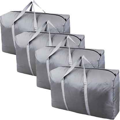 100L Extra Large Storage Bags, Big Moving Bags with Strong Zippers & Carrying Handles, Packing Bags for Moving, Storage, Travel and Camping, Storage Totes for Space Saving (Grey, 2 Pack)