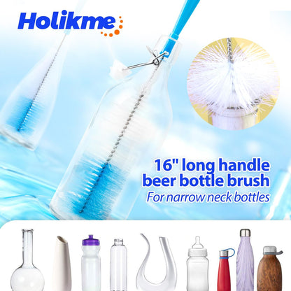 5-Piece Bottle Cleaning Brush Set – Long Handle & Straw Brushes