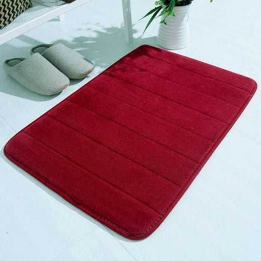 Absorbent Soft Memory Foam Mat Bath Bathroom Bedroom Floor Shower Rug Decor Red