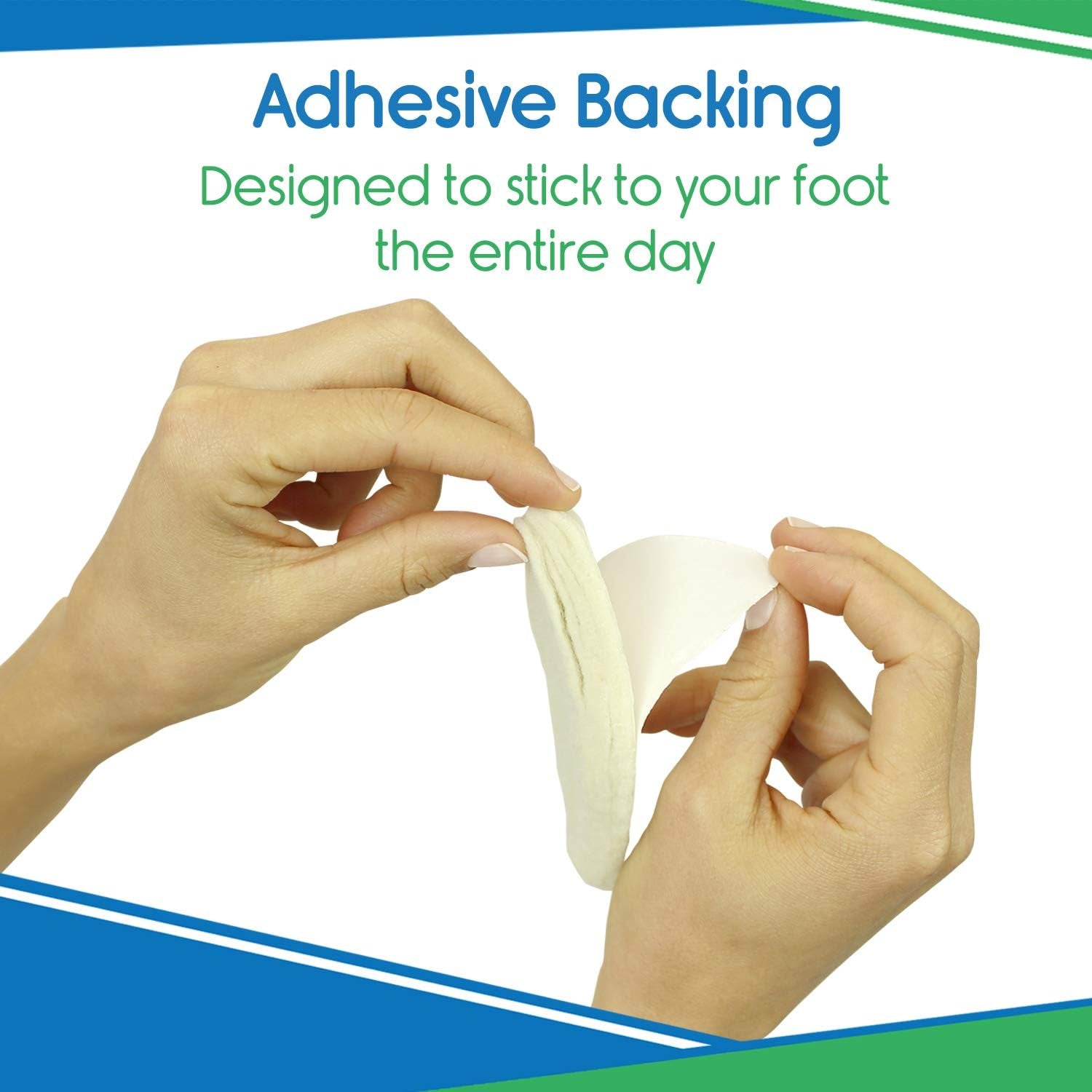 Arch Supports for Women & Men (12 Pack) - Felt Insert with Adhesive - Foot Pads for Shoes, Sandals, Flip Flops, Boots, High Heels, Flat Feet, High Arches, and Plantar Fasciitis