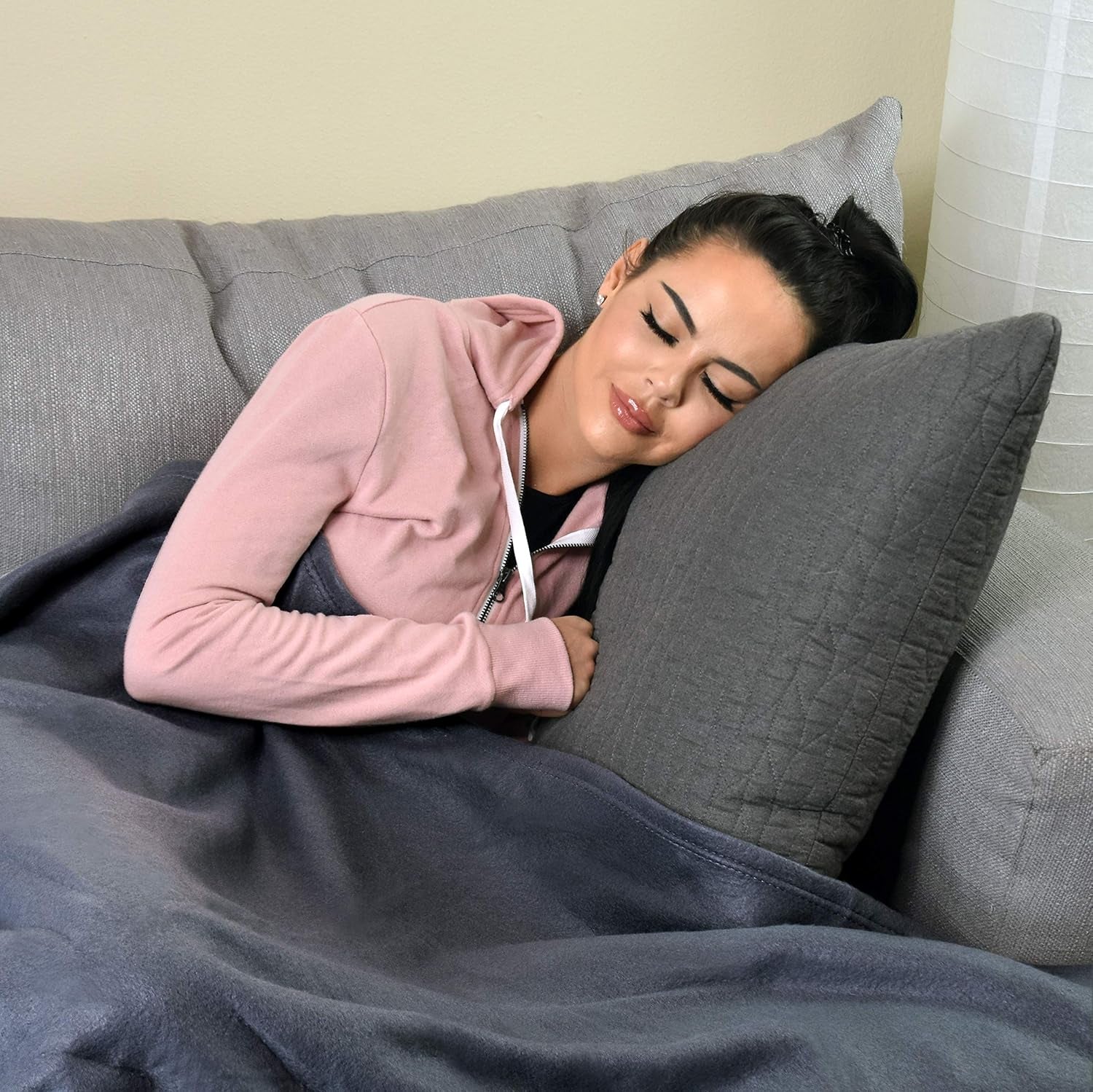 Cozy-Soft Microfleece Travel Blanket, 50X60 Inch, Lightweight, Compact, Perfect for Airplane and Car, Charcoal