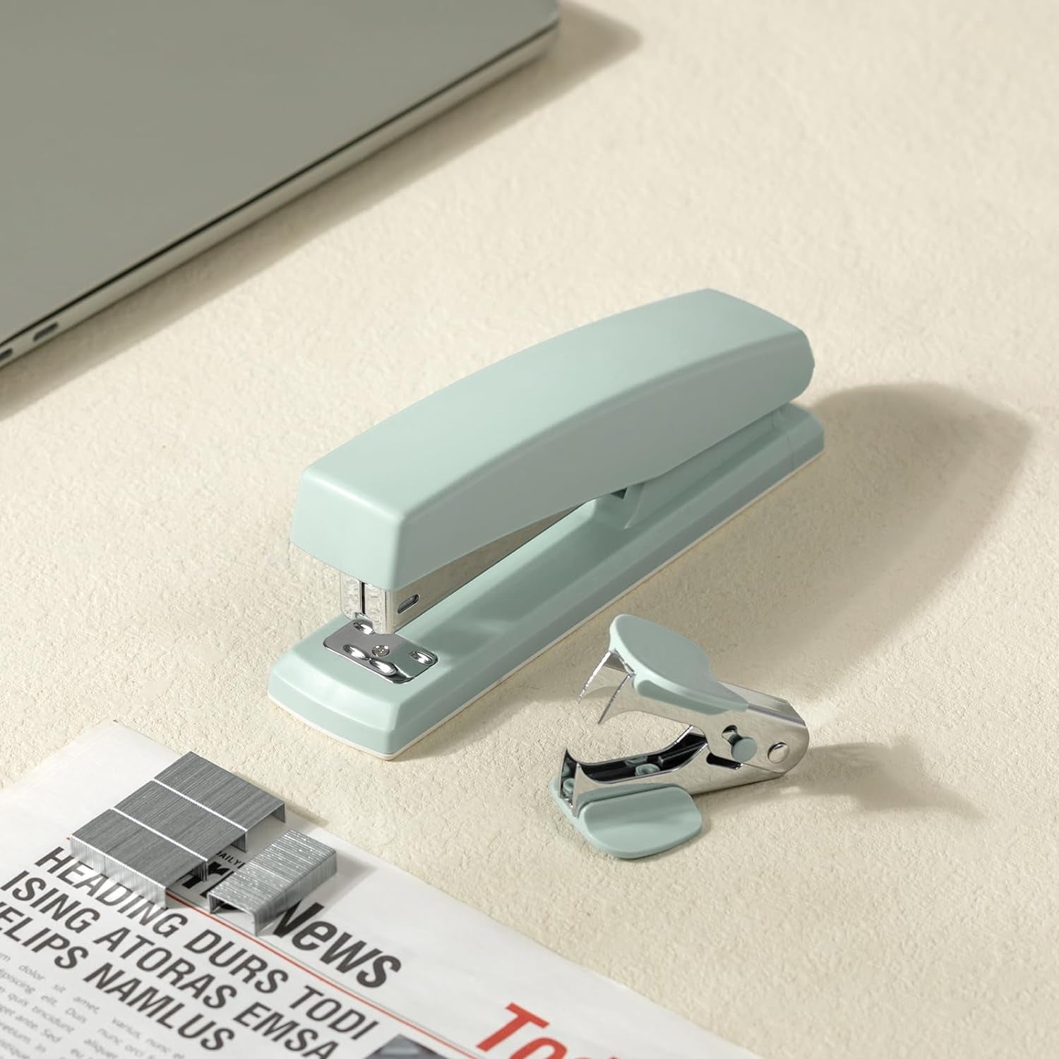 Desktop Office Stapler - 25 Sheet Capacity, Includes 1000 Staples, Staple Remover, Green