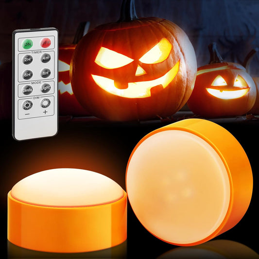 LED Pumpkin Lights with Remote – Flickering Flameless Candle, Timer & Brightness Modes